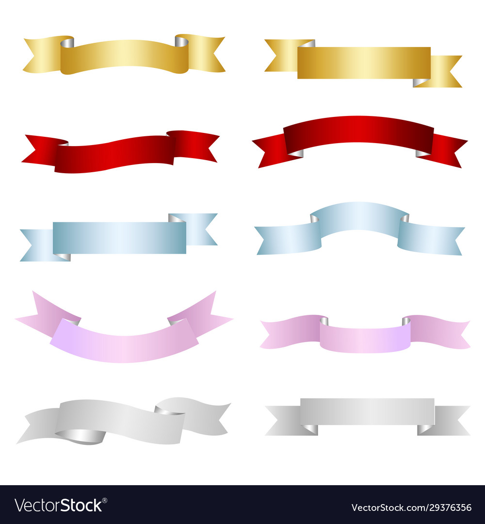 Colorful ribbon set design elements