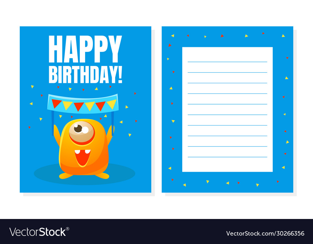 Cute Monster Birthday Banner