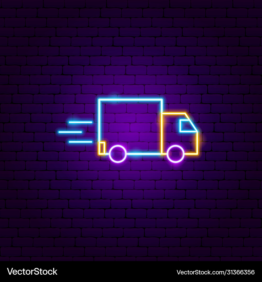 Fast truck neon sign Royalty Free Vector Image