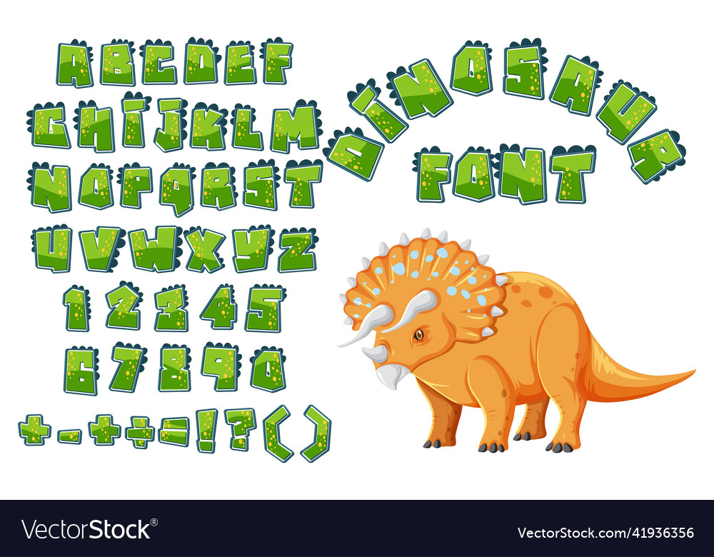 Font design for english alphabets and numbers vector image Font design for english alphabets and numbers