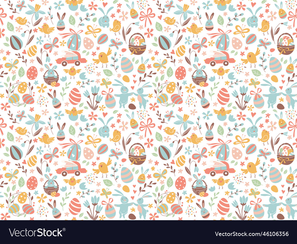 Funny happy easter seamless pattern background