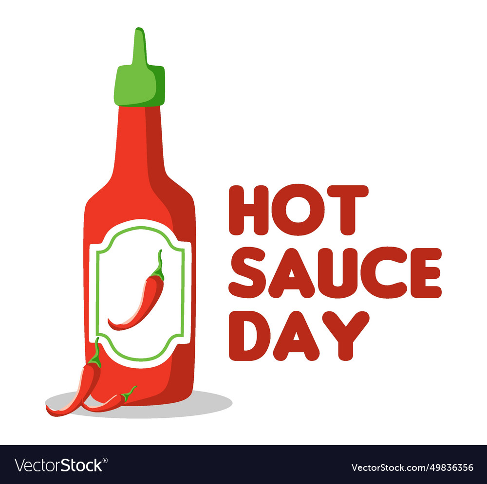 Happy hot sauce day Royalty Free Vector Image VectorStock