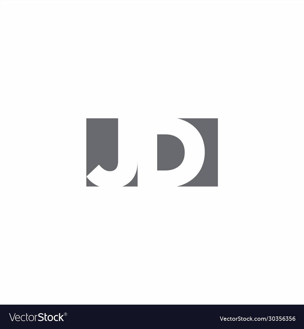 Jd logo monogram with negative space style design Vector Image