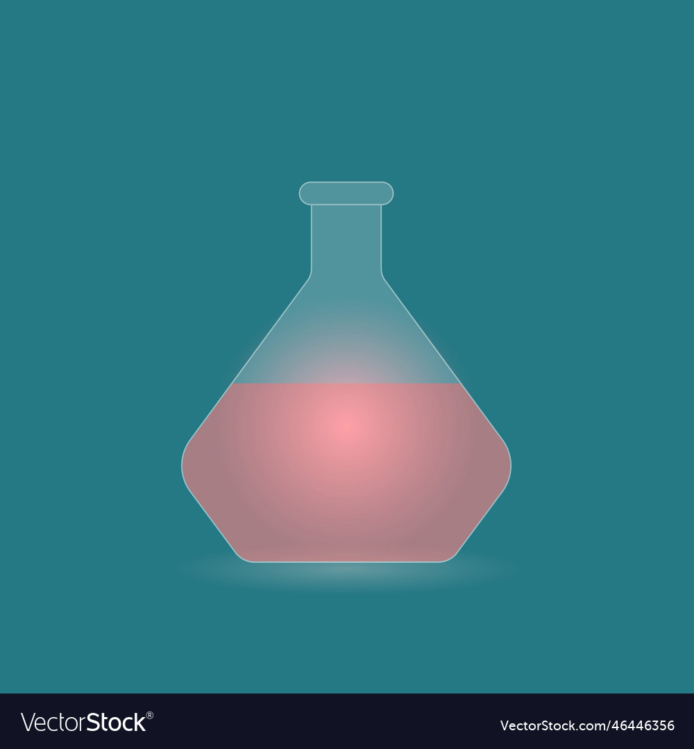 Laboratory flask with liquid inside
