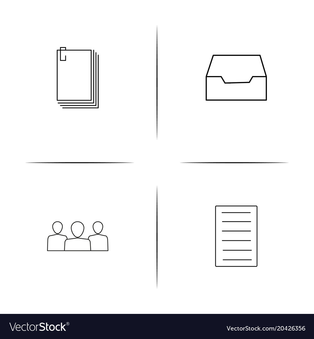 Office simple linear icon setsimple outline icons