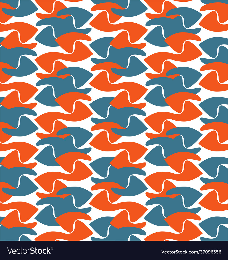 Random orange and blue shape seamless pattern