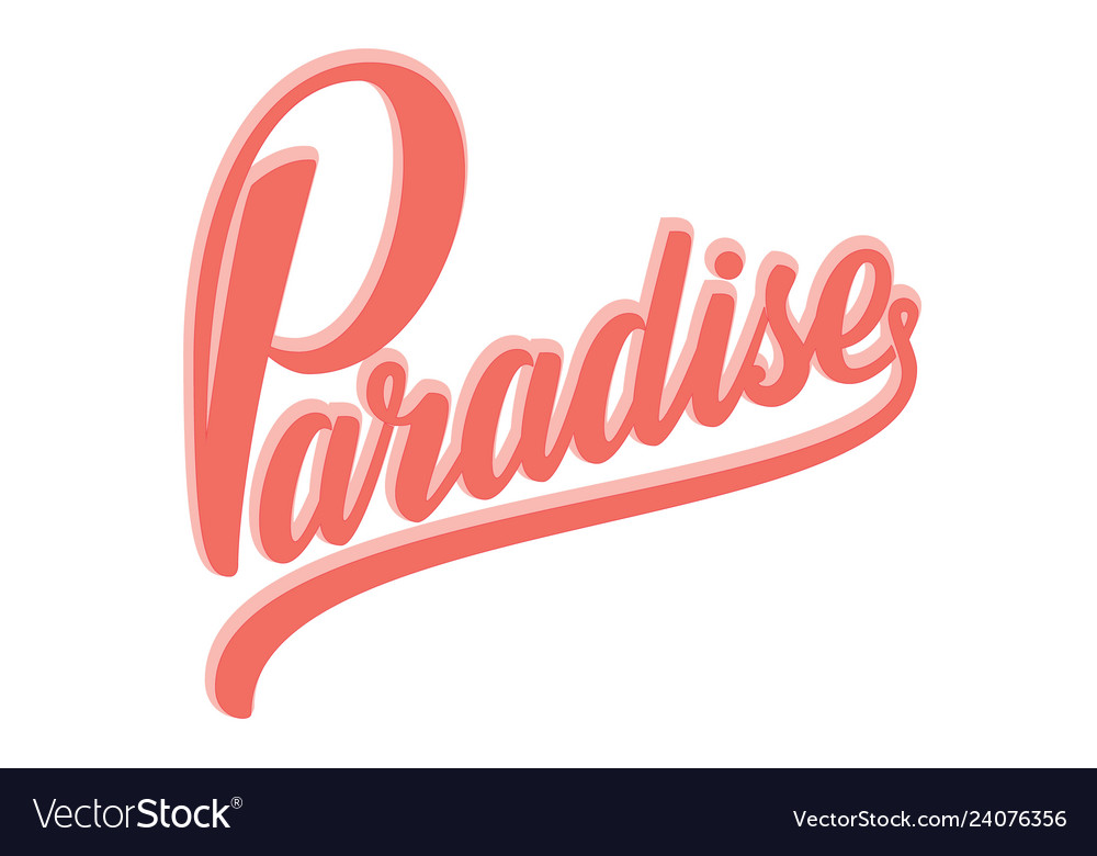 Red Lettered Paradise Script