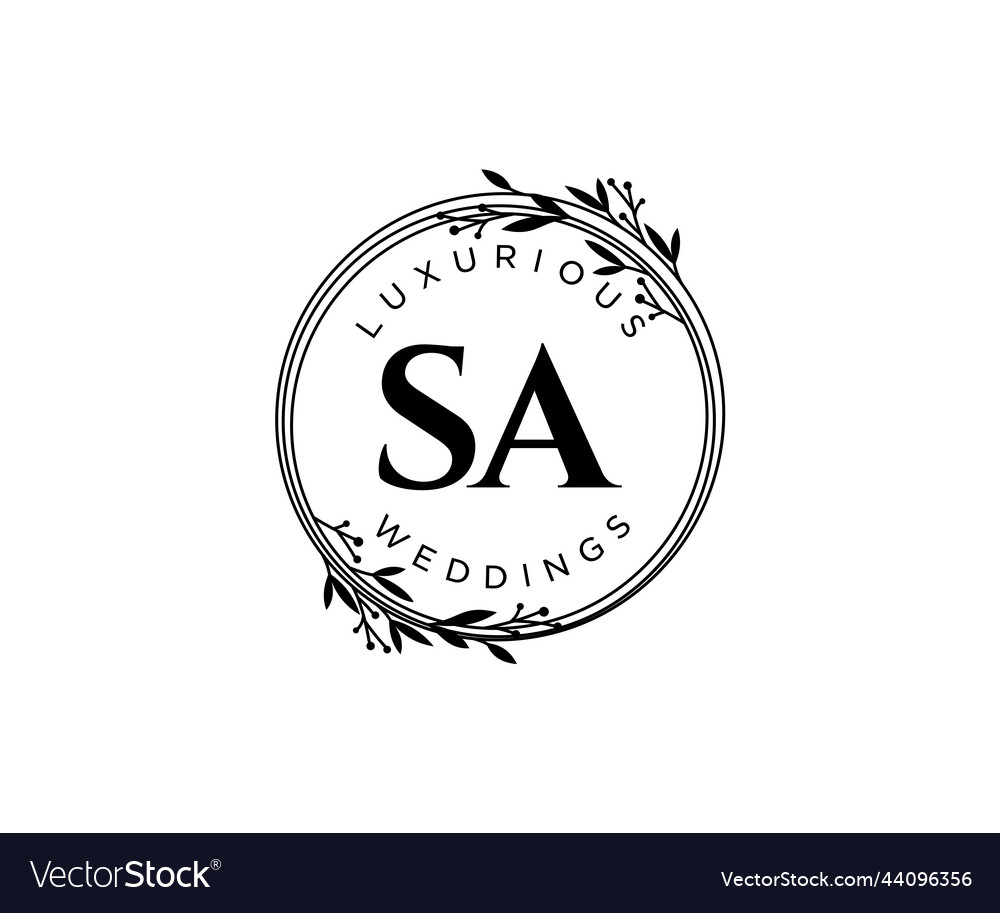 Sa initials letter wedding monogram logos