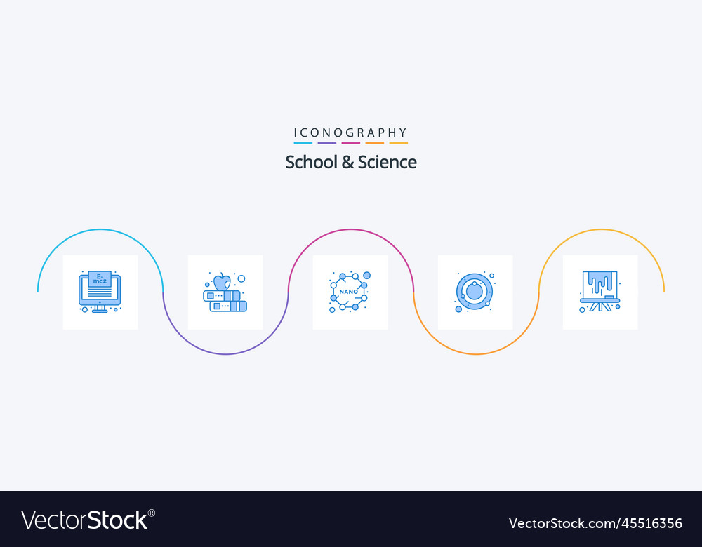 School and science blue 5 icon pack including