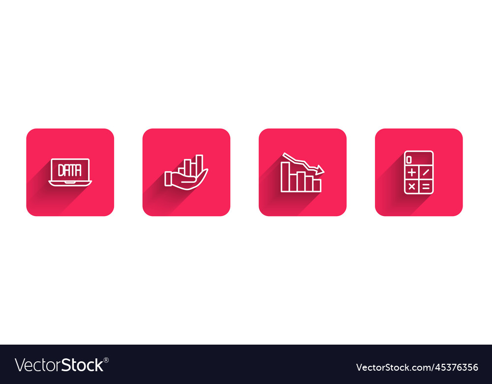 Set line data analysis pie chart infographic Vector Image Set line data analysis pie chart infographic