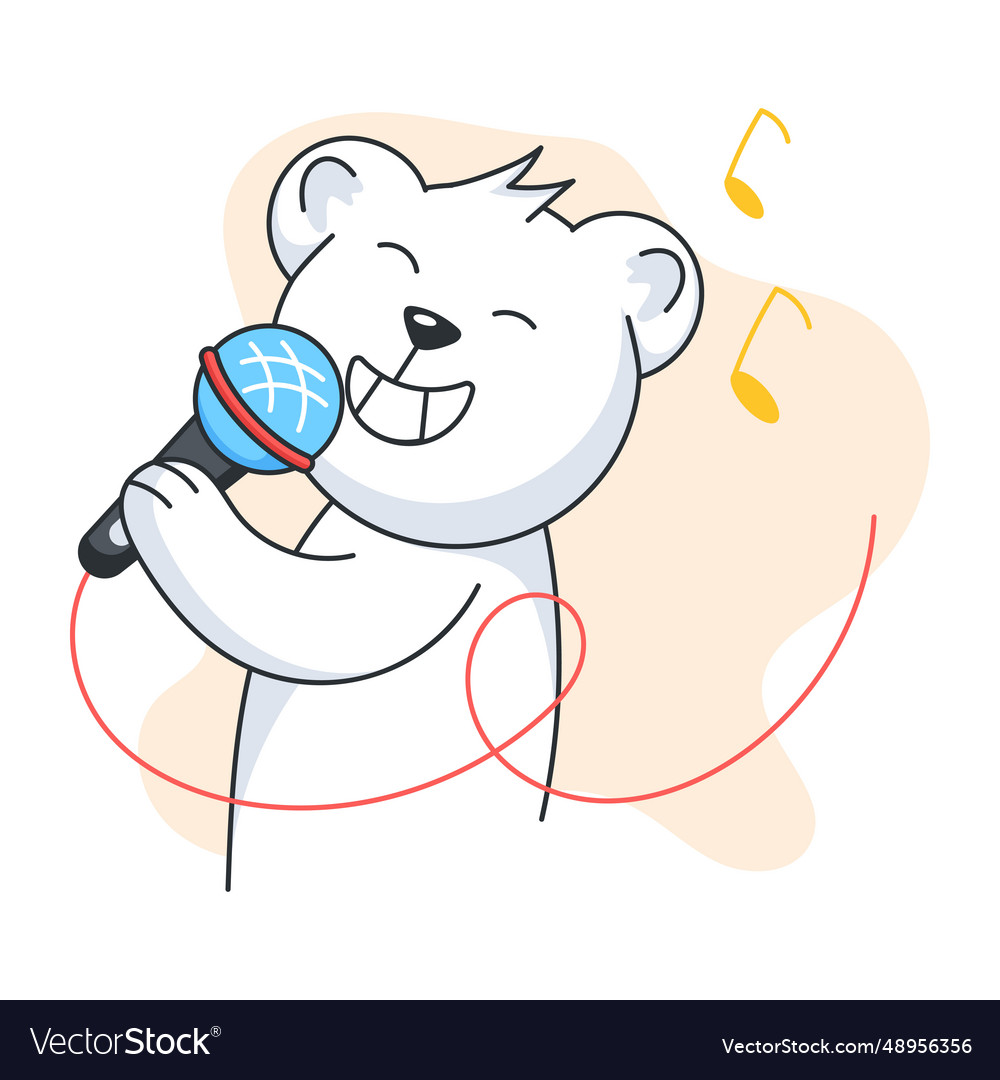 Singing teddy Royalty Free Vector Image - VectorStock