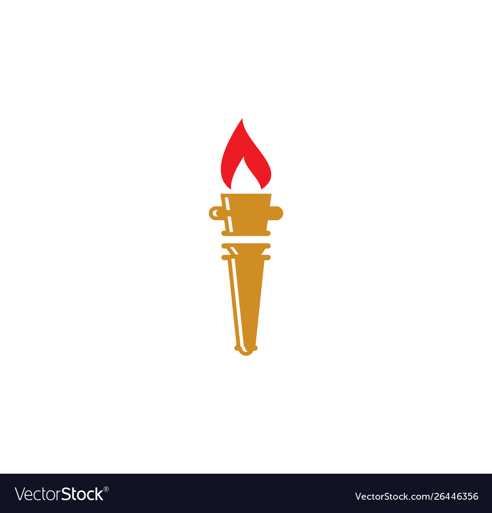 Torch icon on background for graphic and web vector image Torch icon on background for graphic and web
