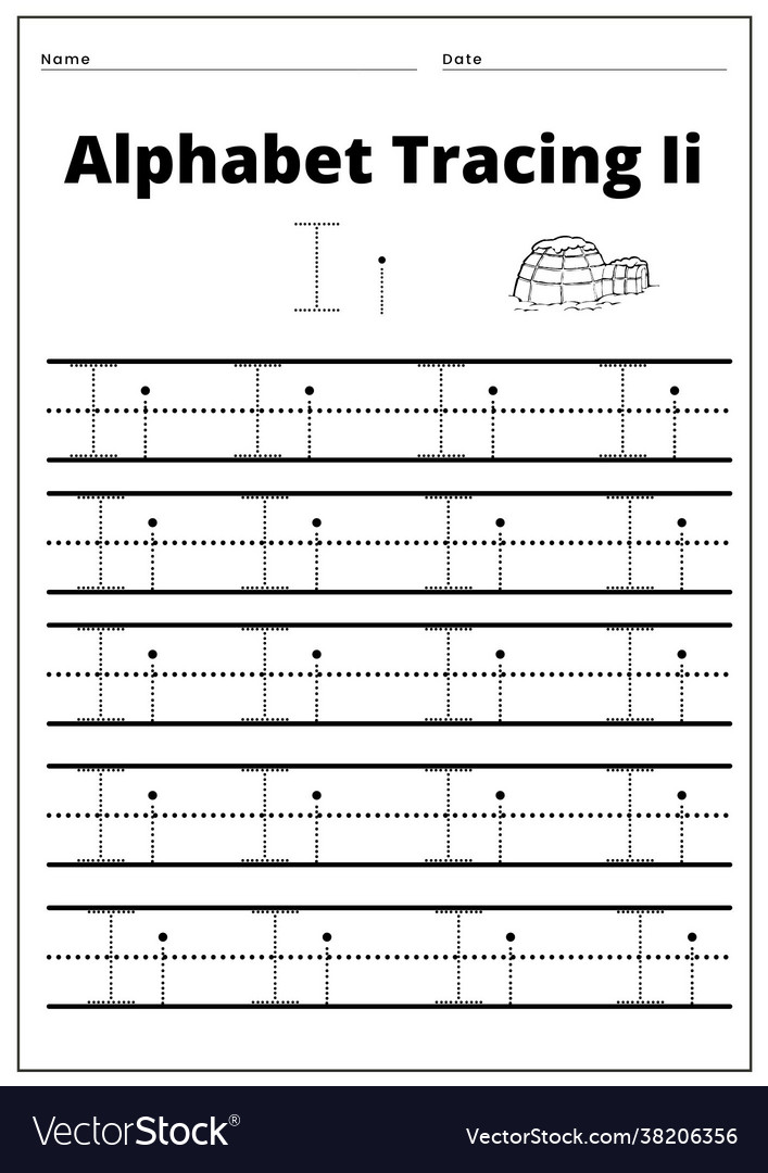Tracing alphabet ii Royalty Free Vector Image - VectorStock