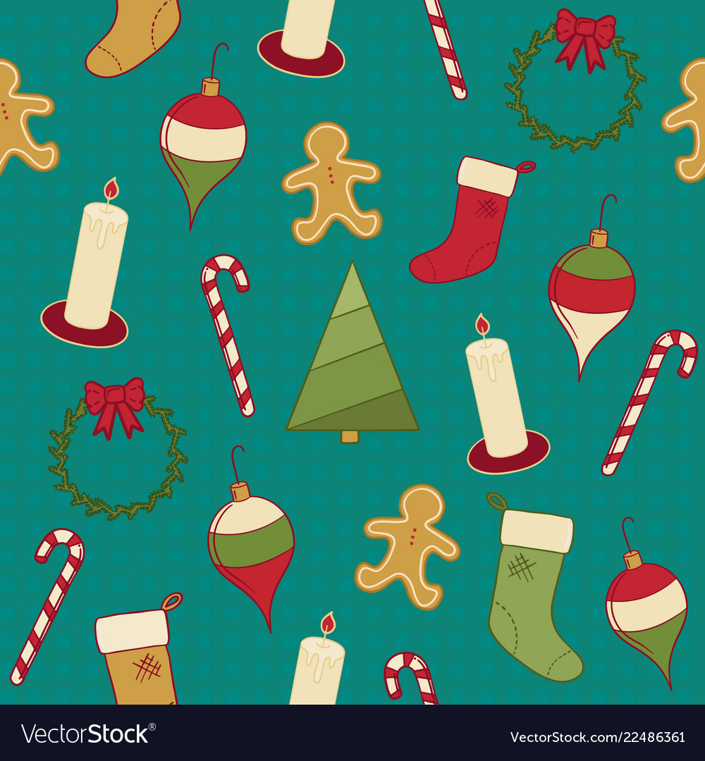 A seamless pattern of various objects Royalty Free Vector