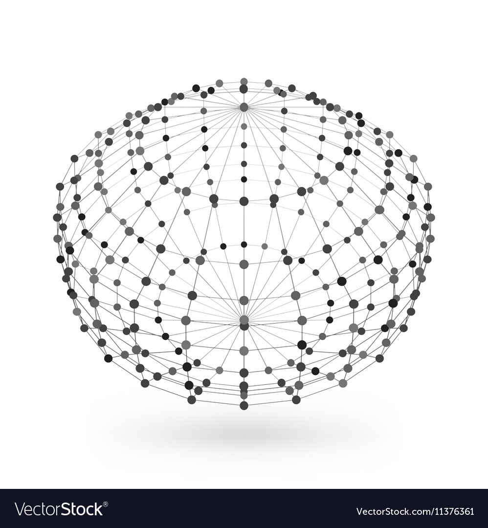 Abstract wireframe polygonal geometric element