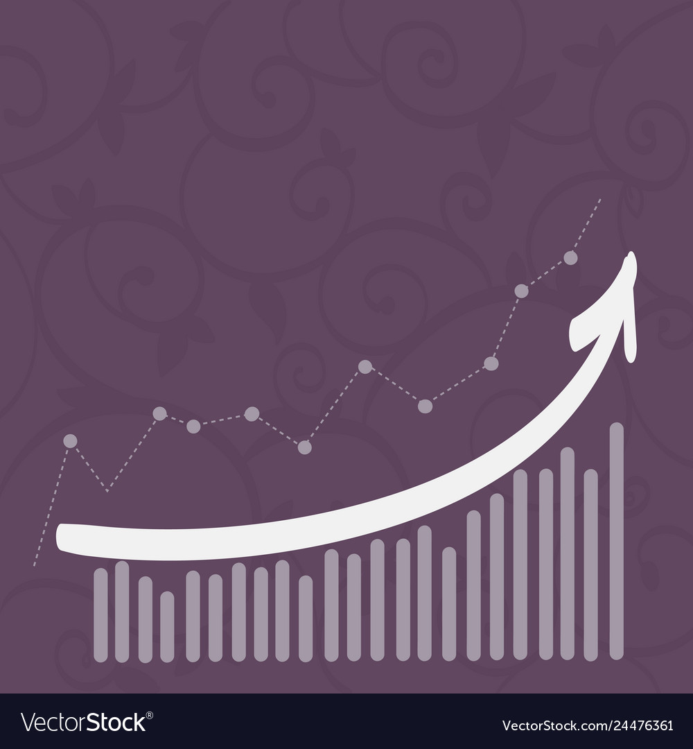 Combination column and line graphic chart vector image Combination column and line graphic chart