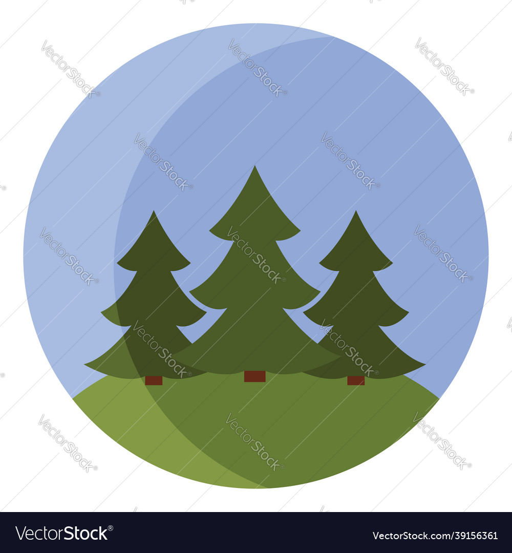 Coniferous forest icon on white background Vector Image