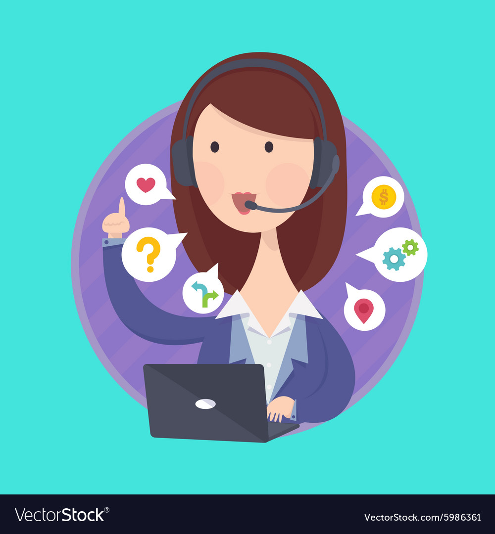 Customer support help desk operator service Vector Image Customer support help desk operator service Vector Image