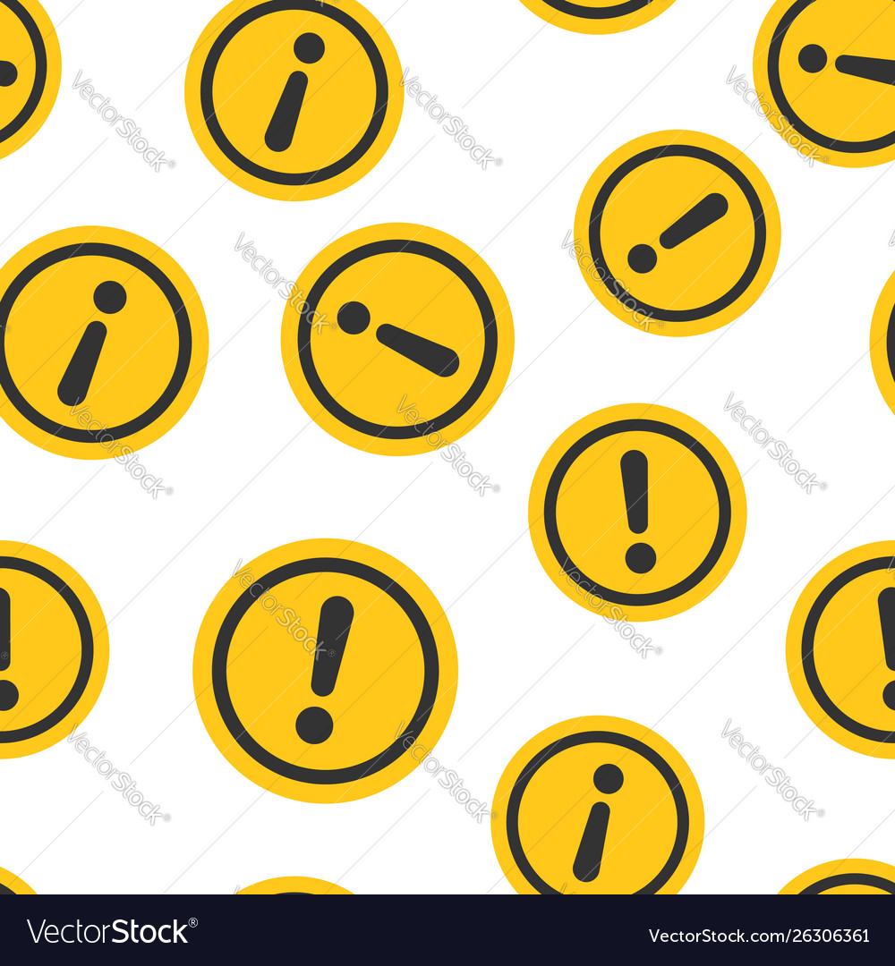 Exclamation mark icon seamless pattern background vector image Exclamation mark icon seamless pattern background