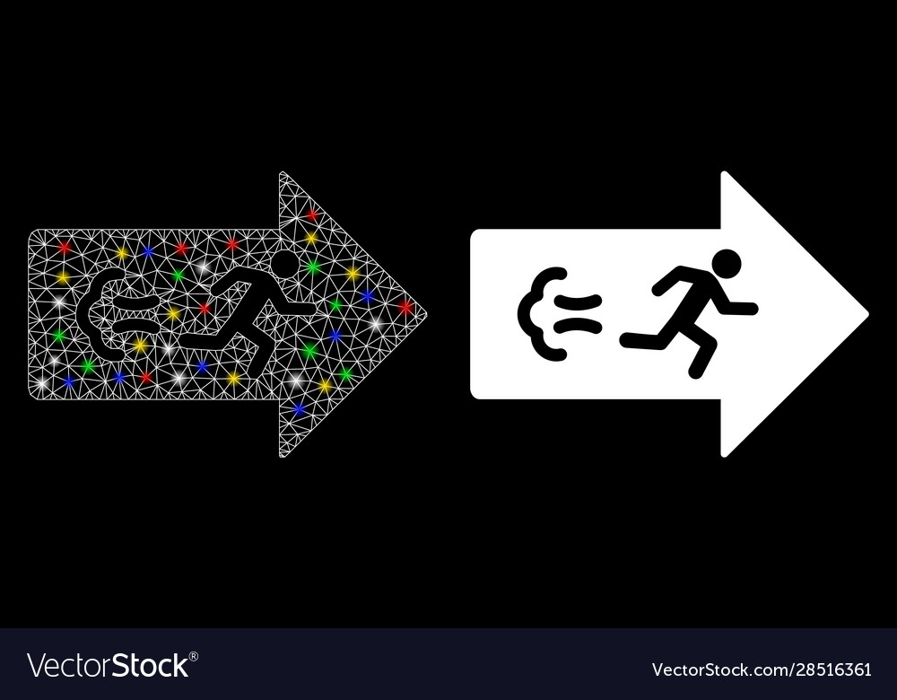 Flare mesh wire frame exit direction icon