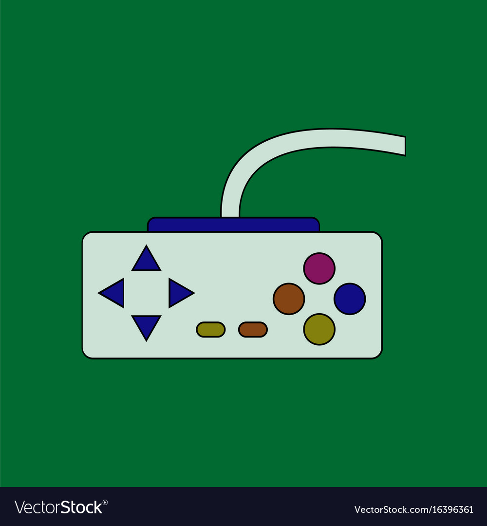 Flat icon design collection playing joystick