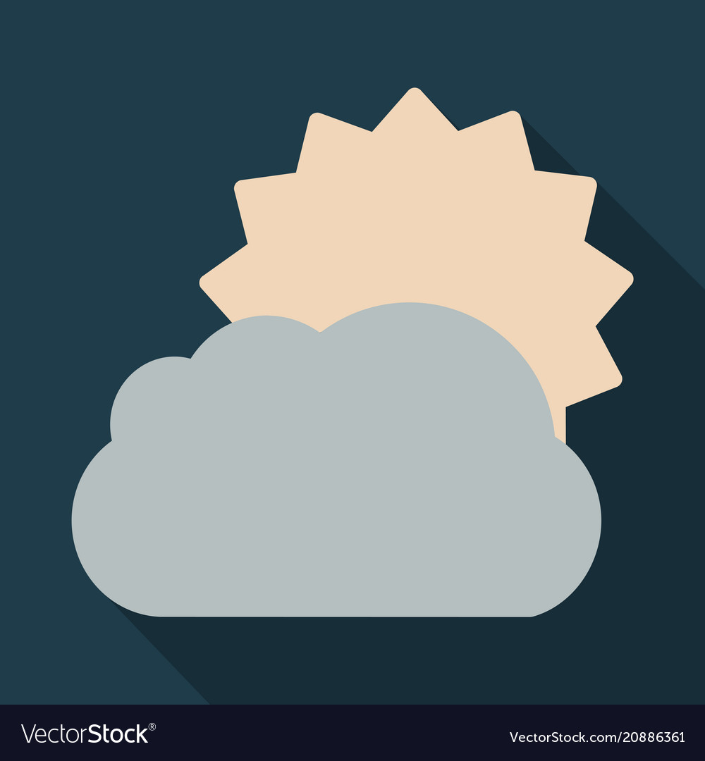 flat sun and cloud weather web icon