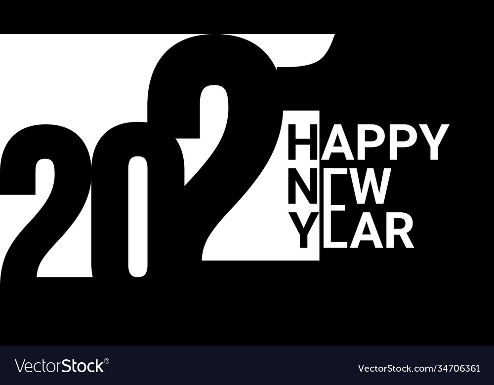 Happy new year 2021 banner in flat style can Vector Image