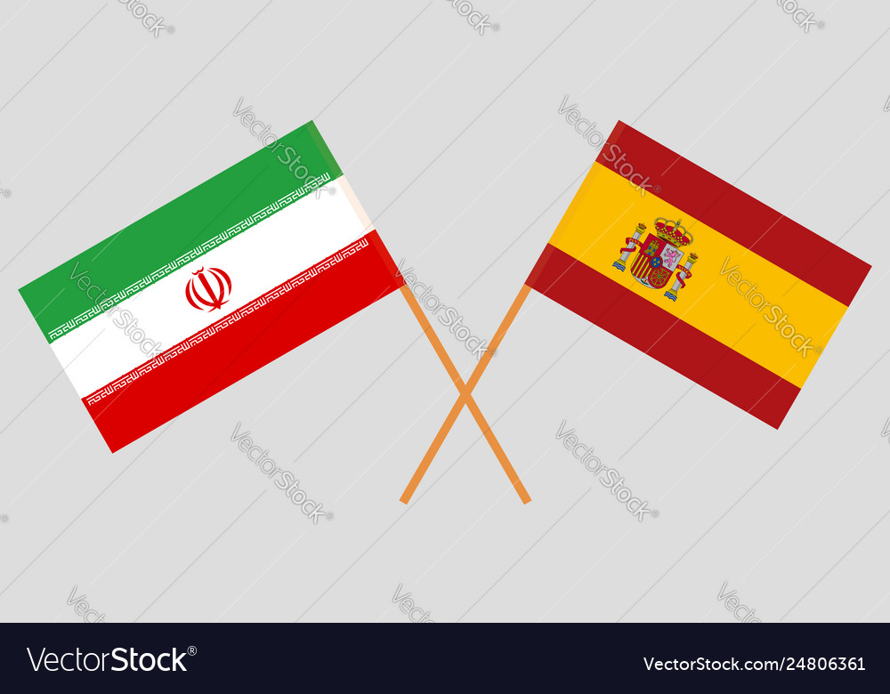 Iranian and spanish flags