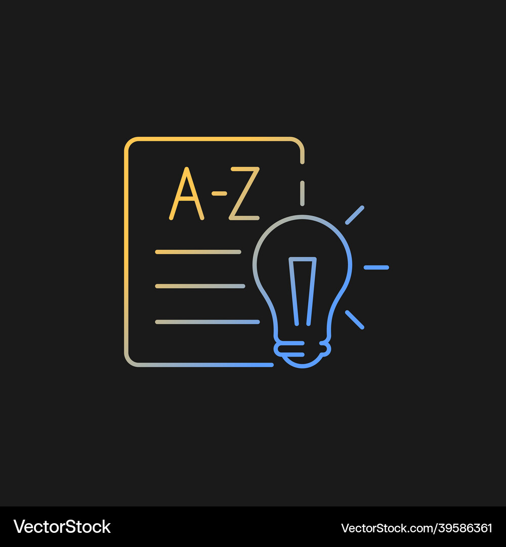 Language arts gradient icon for dark theme Vector Image