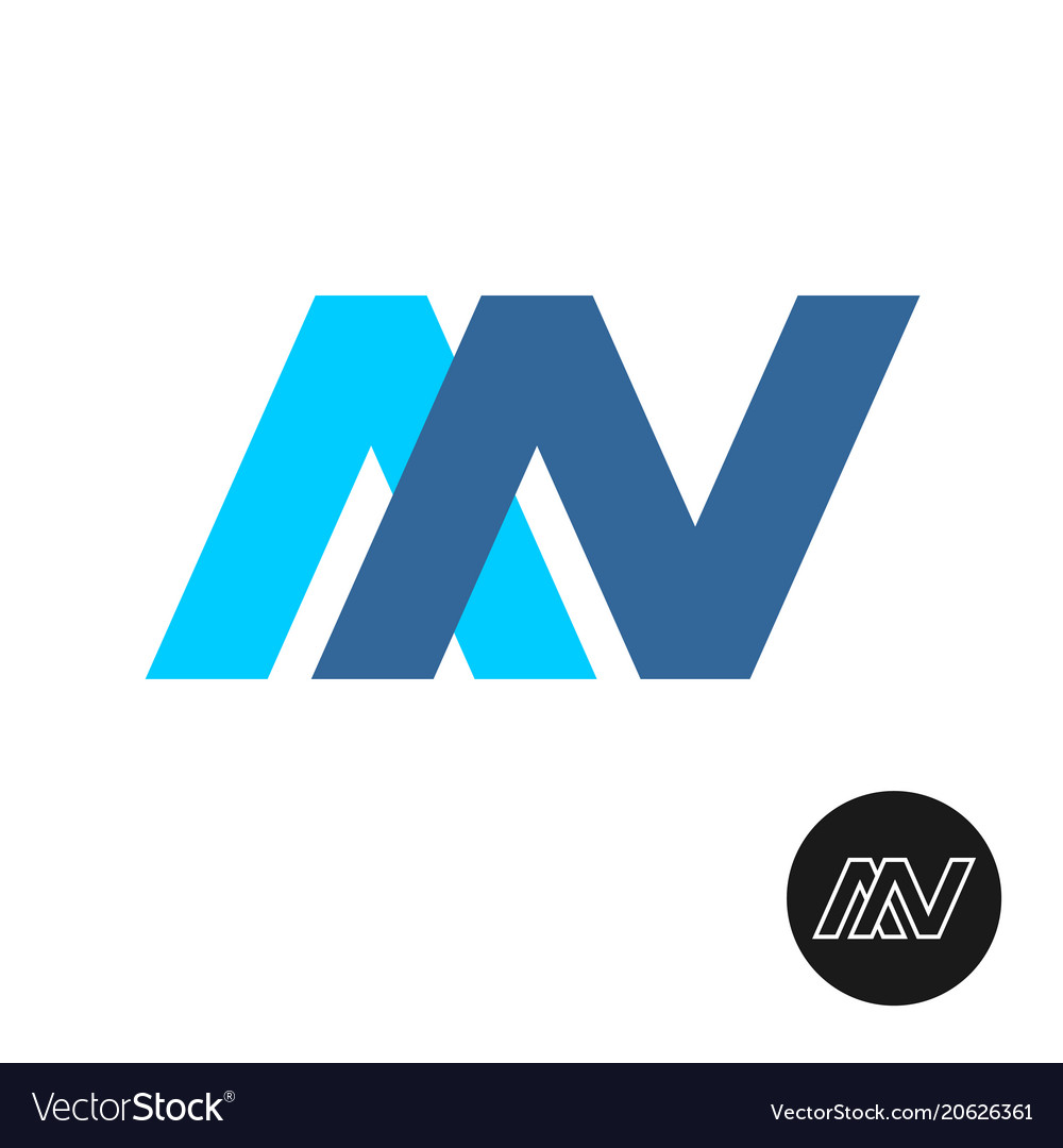 Letters a and n ligature logo an color sign Vector Image