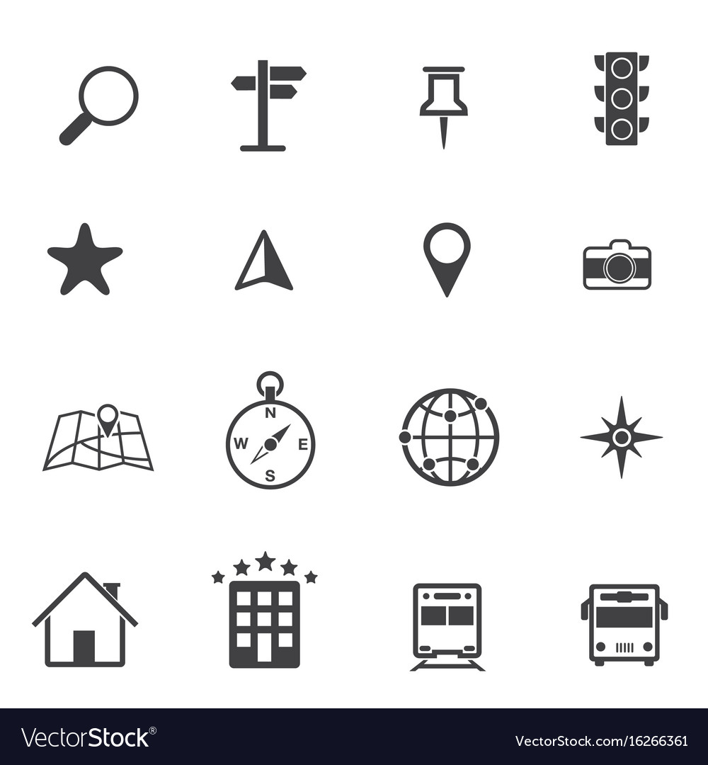 Map icons set navigation