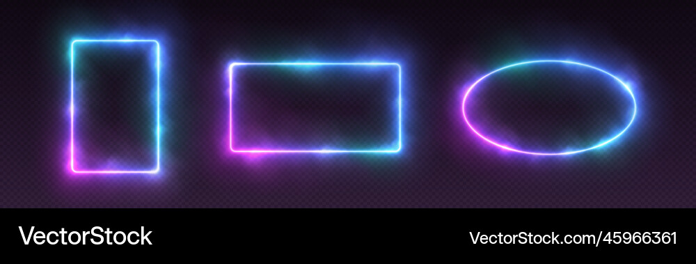 Neon frames with smoke gradient glowing borders Vector Image