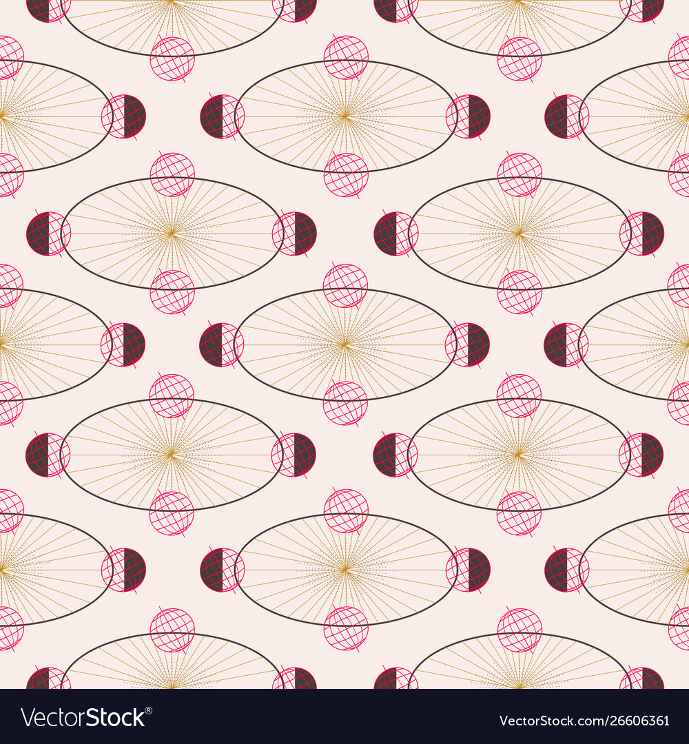Planets and celestial elements in a seamless Vector Image Planets and celestial elements in a seamless