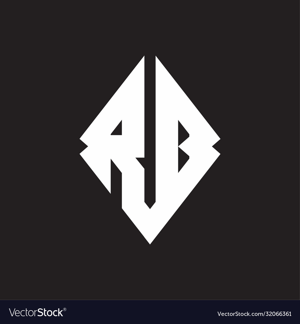 Rb logo monogram with sharp square design template Vector Image Rb logo monogram with sharp square design template