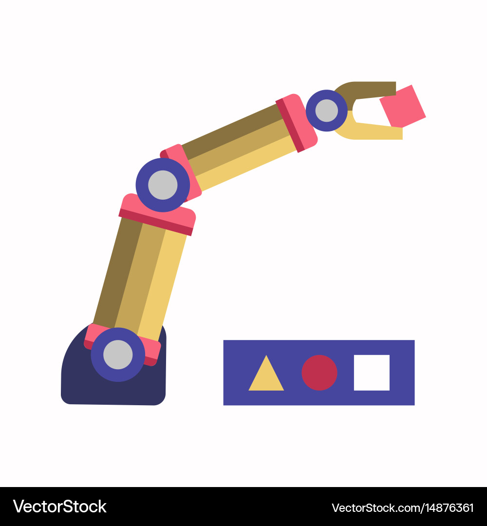 Robotic arm solving puzzle Royalty Free Vector Image