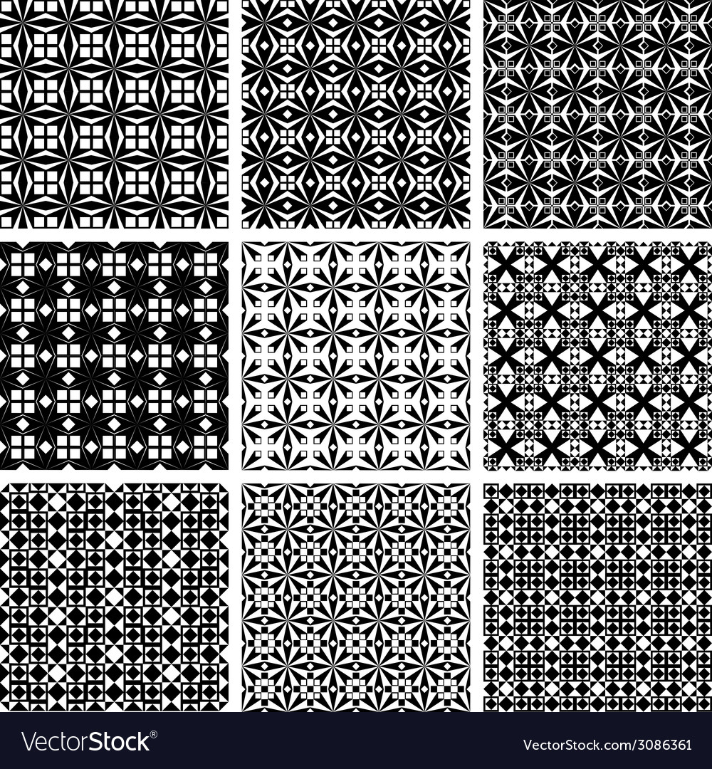 Seamless geometric patterns set Royalty Free Vector Image