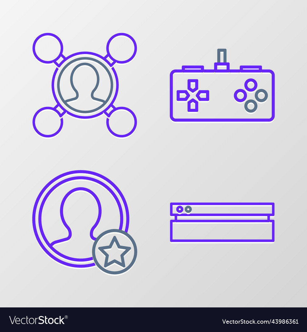 Set line video game console premium create vector image Set line video game console premium create