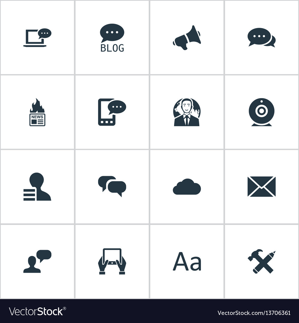 Set of simple blogging icons