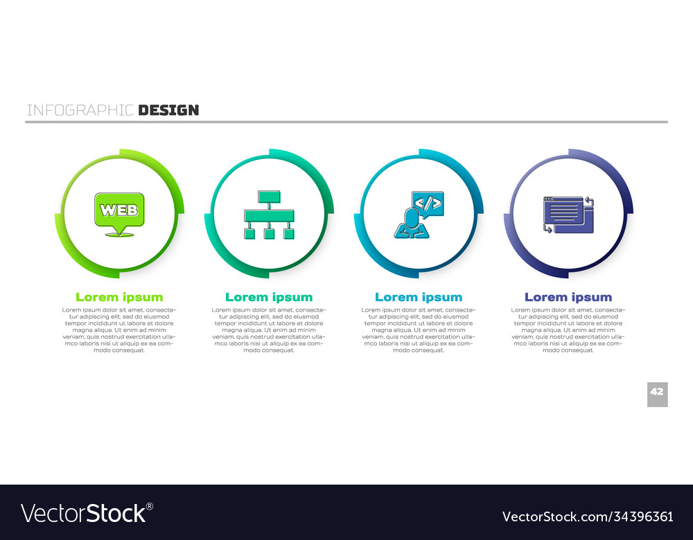 Set web and graphic design site map front end Vector Image Set web and graphic design site map front end