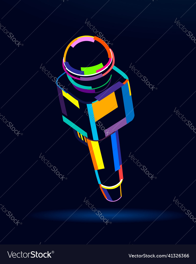 Abstract professional microphone from multicolored
