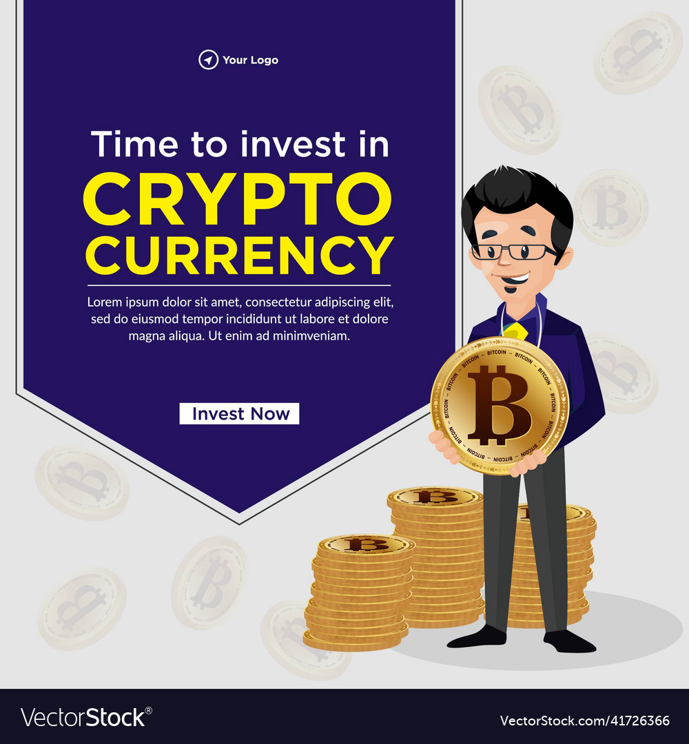 Banner design of crypto currency Royalty Free Vector Image