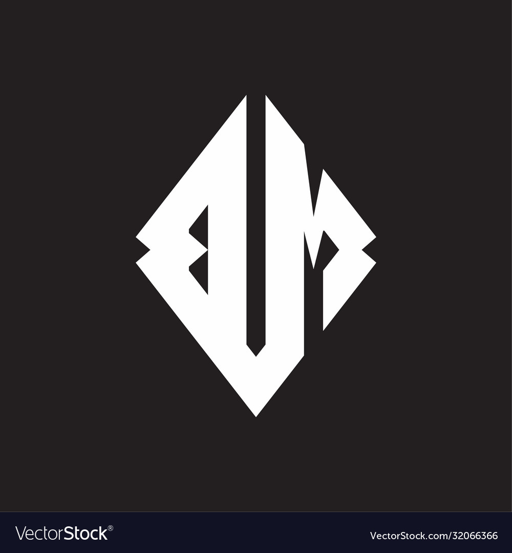 Bm logo monogram with sharp square design template Vector Image Bm logo monogram with sharp square design template