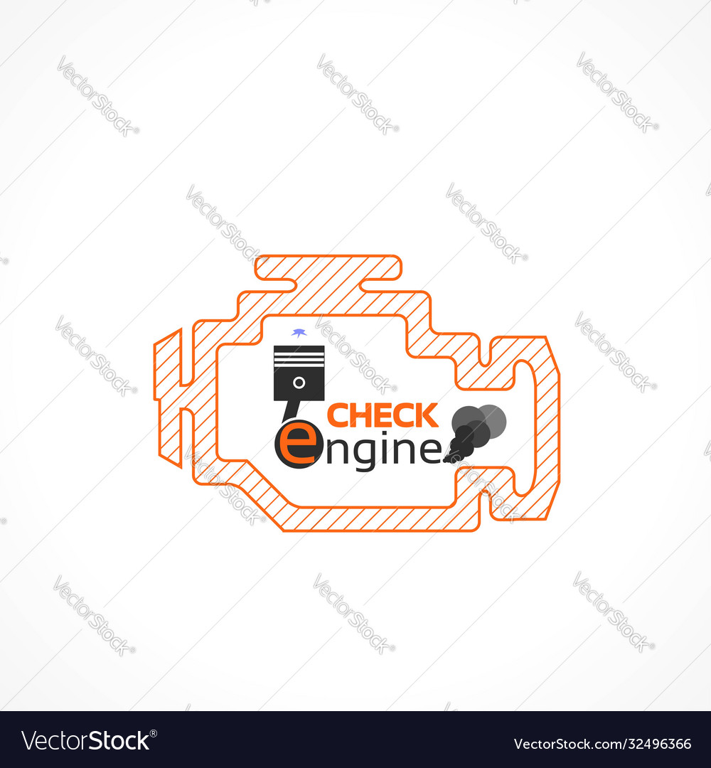 Check engine design element icon isolated on white Vector Image Check engine design element icon isolated on white