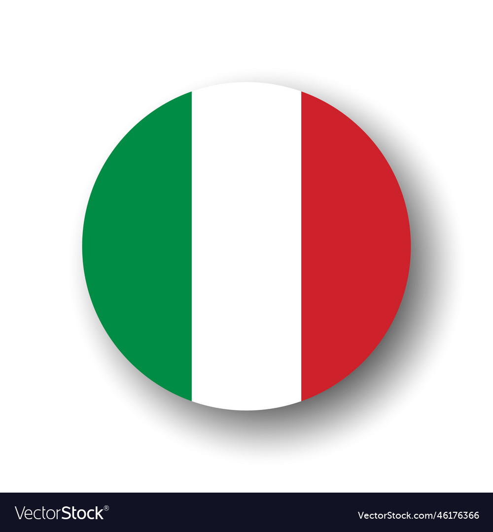 Circle flag of italy