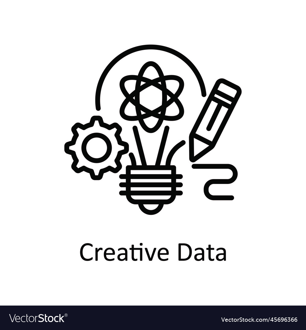 Creative data outline icon design