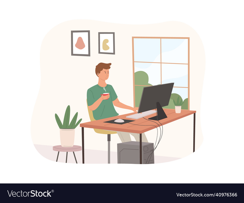 Creative worker using digital devices