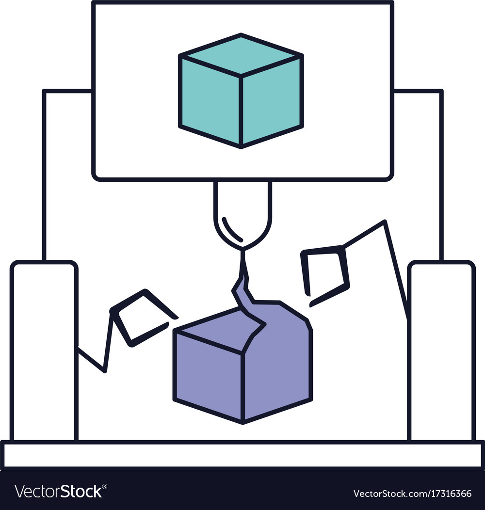 Cube design with robotic hands in color section