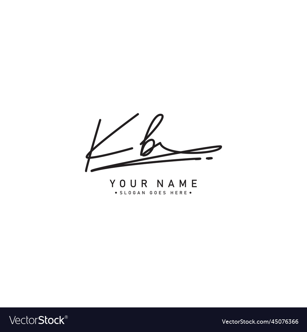 Kb initial logo in signature style