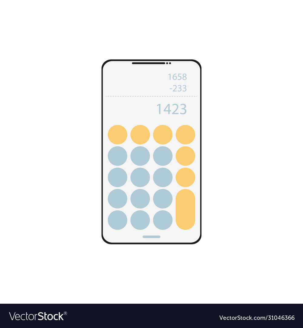 Phone with calculator app concept ui in flat vector image Phone with calculator app concept ui in flat