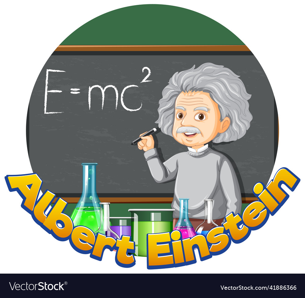 Portrait of albert einstein in cartoon style Vector Image